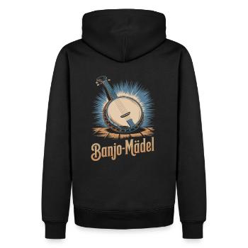 Bluegrass Banjo Spieler Musik Saiteninstrument - Männer Premium Bio Hoodie - Schwarz - Hinten - Nico (187cm)