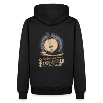 Banjo Spieler Bluegrass Musik Saiteninstrument - Männer Premium Bio Hoodie - Schwarz - Hinten - Nico (187cm)