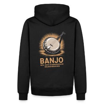 Bluegrass Musik Banjo Spieler Saiteninstrument - Männer Premium Bio Hoodie - Schwarz - Hinten - Nico (187cm)