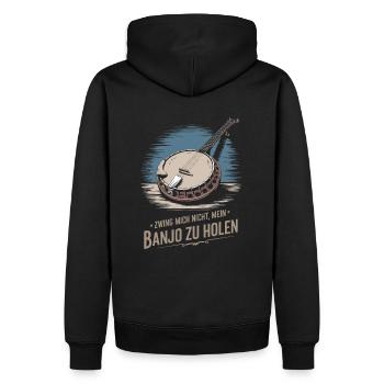 Banjo Spieler Bluegrass Musik Saiteninstrument - Männer Premium Bio Hoodie - Schwarz - Hinten - Nico (187cm)