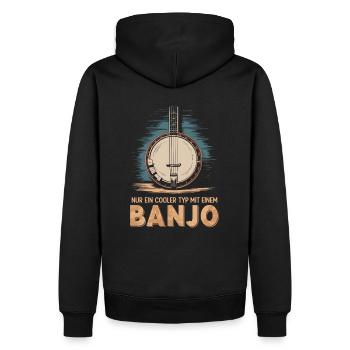 Bluegrass Banjo Spieler Musik Saiteninstrument - Männer Premium Bio Hoodie - Schwarz - Hinten - Nico (187cm)