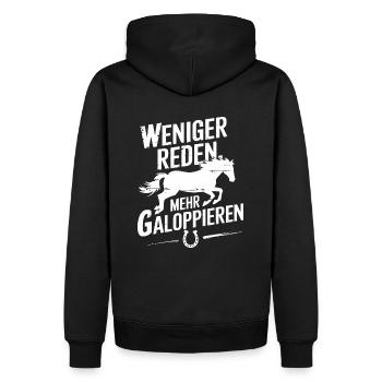 Pferdeliebhaber Pferde Mädchen Reiten Reiterin - Männer Premium Bio Hoodie - Schwarz - Hinten - Nico (187cm)