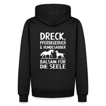 Reiten Reiterin Pferde Mädchen Pferdeliebhaber - Männer Premium Bio Hoodie - Schwarz - Hinten - Nico (187cm)