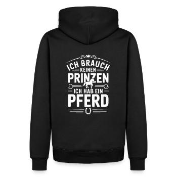 Reiterin Pferde Mädchen Reiten Pferdeliebhaber - Männer Premium Bio Hoodie - Schwarz - Hinten - Nico (187cm)