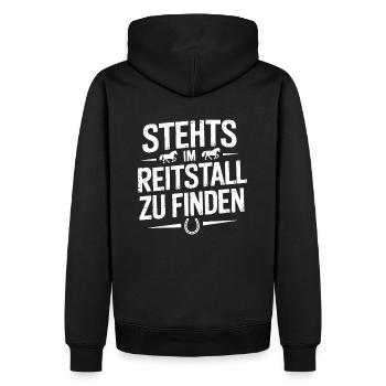 Pferde Mädchen Reiten Reiterin Pferdeliebhaber - Männer Premium Bio Hoodie - Schwarz - Hinten - Nico (187cm)