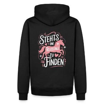 Pferde Mädchen Reiten Reiterin Pferdeliebhaber - Männer Premium Bio Hoodie - Schwarz - Hinten - Nico (187cm)