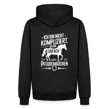 Pferdeliebhaber Reiten Pferde Mädchen Reiterin - Männer Premium Bio Hoodie - Schwarz - Hinten - Nico (187cm)