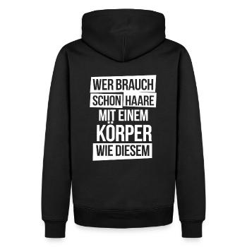 Haarausfall Glatze, Lustiges Glatzenträger - Männer Premium Bio Hoodie - Schwarz - Hinten - Nico (187cm)