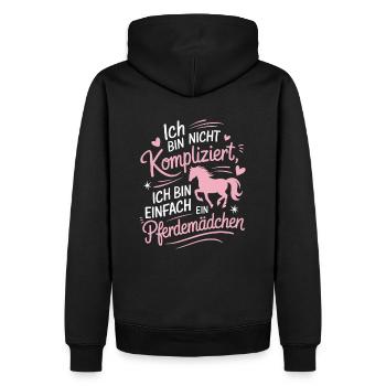 Pferdeliebhaber Reiten Pferde Mädchen Reiterin - Männer Premium Bio Hoodie - Schwarz - Hinten - Nico (187cm)