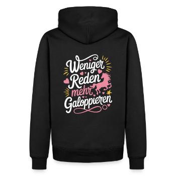 Pferdeliebhaber Pferde Mädchen Reiten Reiterin - Männer Premium Bio Hoodie - Schwarz - Hinten - Nico (187cm)