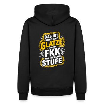 Haarausfall Glatze Frisur, Lustiges Glatzenträger - Männer Premium Bio Hoodie - Schwarz - Hinten - Nico (187cm)