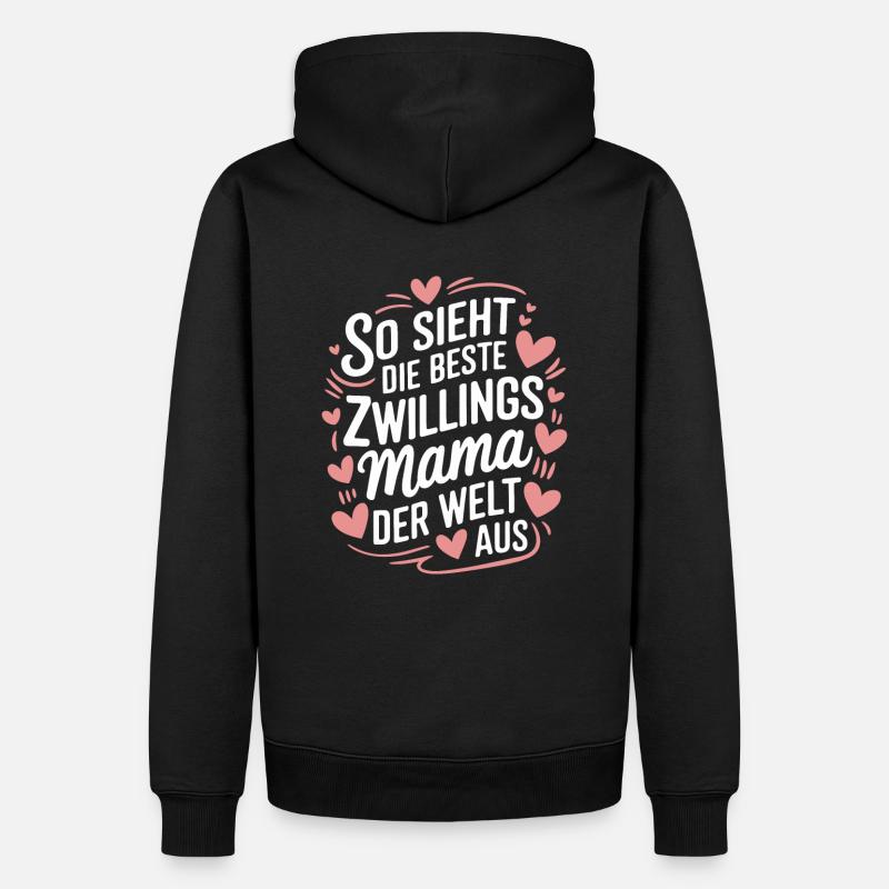 Zwillingsmama - Männer Premium Bio Hoodie - Schwarz