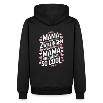 Zwillingsmama Zwillings Mutter Mama von Zwillingen - Männer Premium Bio Hoodie - Schwarz - Hinten - Nico (187cm)