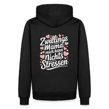 Zwillingsmama Mama von Zwillingen Zwillings Mutter - Männer Premium Bio Hoodie - Schwarz - Hinten - Nico (187cm)