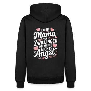 Zwillingsmama Zwillings Mutter Mama von Zwillingen - Männer Premium Bio Hoodie - Schwarz - Hinten - Nico (187cm)