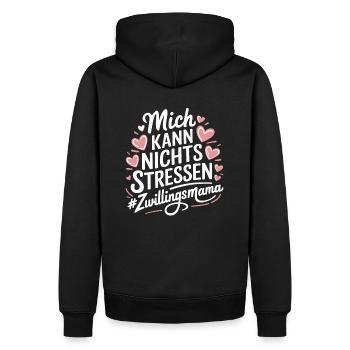 Zwillingsmama Mama von Zwillingen Zwillings Mutter - Männer Premium Bio Hoodie - Schwarz - Hinten - Nico (187cm)