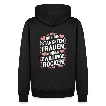 Twin Mom Zwillingsmutter Mama von Zwillingen - Männer Premium Bio Hoodie - Schwarz - Hinten - Nico (187cm)