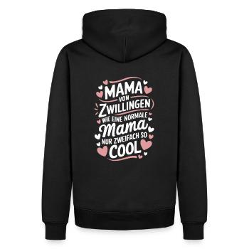 Zwillingsmama Zwillings Mutter Mama von Zwillingen - Männer Premium Bio Hoodie - Schwarz - Hinten - Nico (187cm)