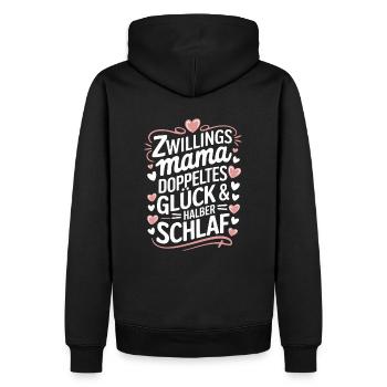 Zwillingsmutter Twin Mom Mama von Zwillingen - Männer Premium Bio Hoodie - Schwarz - Hinten - Nico (187cm)