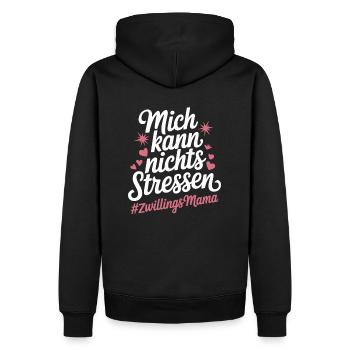 Zwillingsmama Mama von Zwillingen Zwillings Mutter - Männer Premium Bio Hoodie - Schwarz - Hinten - Nico (187cm)