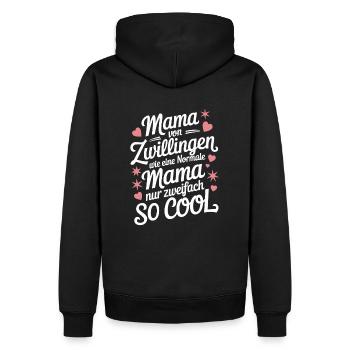 Zwillingsmama Zwillings Mutter Mama von Zwillingen - Männer Premium Bio Hoodie - Schwarz - Hinten - Nico (187cm)
