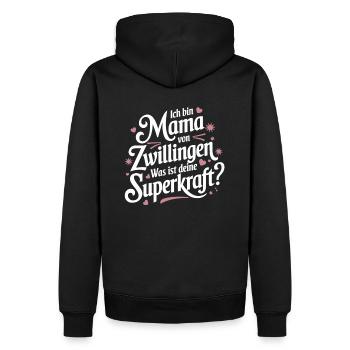 Zwillingsmama Zwillings Mutter, Mama von Zwillinge - Männer Premium Bio Hoodie - Schwarz - Hinten - Nico (187cm)