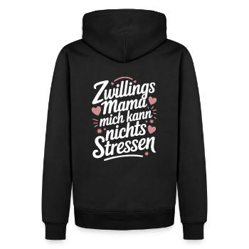 Zwillingsmama Mama von Zwillingen Zwillings Mutter - Männer Premium Bio Hoodie - Schwarz - Hinten - Nico (187cm)