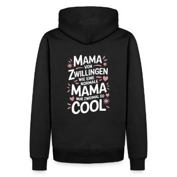 Zwillingsmama Zwillings Mutter Mama von Zwillingen - Männer Premium Bio Hoodie - Schwarz - Hinten - Nico (187cm)