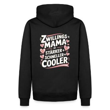 Zwillings Mutter Zwillingsmama Zwillinge Mama - Männer Premium Bio Hoodie - Schwarz - Hinten - Nico (187cm)