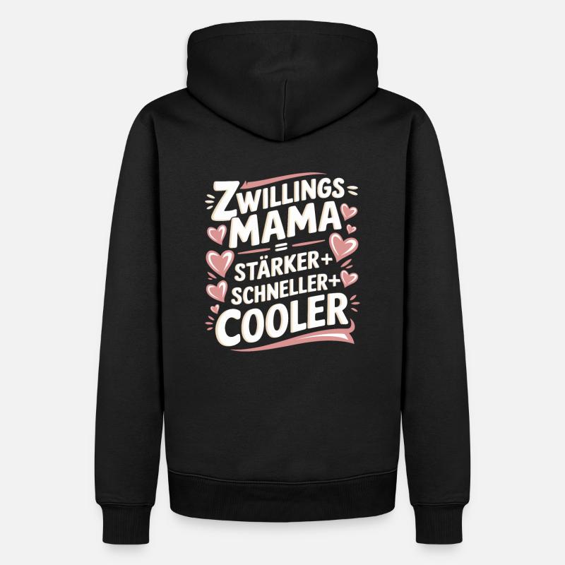 Zwillings Mutter Zwillingsmama Zwillinge Mama - Männer Premium Bio Hoodie - Schwarz