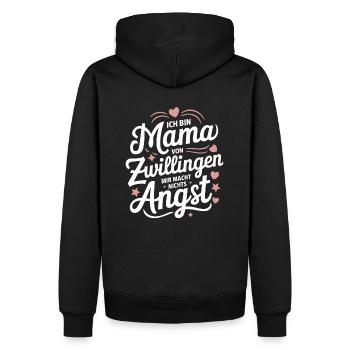 Zwillingsmama Zwillings Mutter Mama von Zwillingen - Männer Premium Bio Hoodie - Schwarz - Hinten - Nico (187cm)