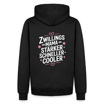Zwillings Mutter Zwillingsmama Zwillinge Mama - Männer Premium Bio Hoodie - Schwarz - Hinten - Nico (187cm)