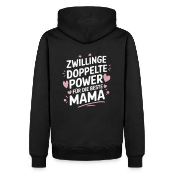 Zwillingsmutter Twin Mom Mama von Zwillingen - Männer Premium Bio Hoodie - Schwarz - Hinten - Nico (187cm)