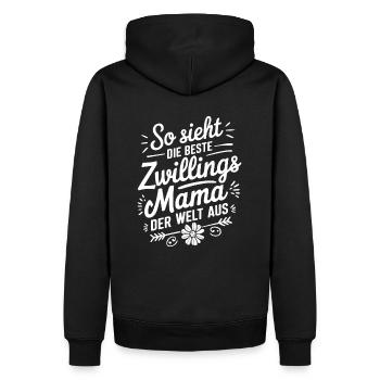 Zwillingsmama Zwillings Mutter Zwillinge Mama - Männer Premium Bio Hoodie - Schwarz - Hinten - Nico (187cm)