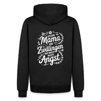 Zwillingsmama Zwillings Mutter Mama von Zwillingen - Männer Premium Bio Hoodie - Schwarz - Hinten - Nico (187cm)
