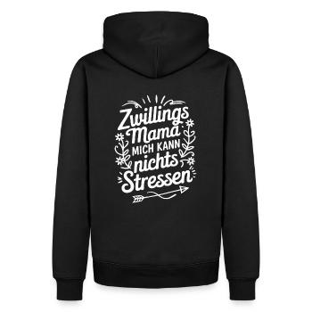 Zwillingsmama Mama von Zwillingen Zwillings Mutter - Männer Premium Bio Hoodie - Schwarz - Hinten - Nico (187cm)