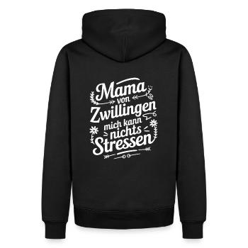 Zwillingsmama Mama von Zwillingen Zwillings Mutter - Männer Premium Bio Hoodie - Schwarz - Hinten - Nico (187cm)