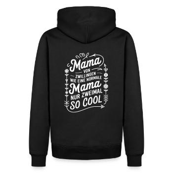 Zwillingsmama Zwillings Mutter Mama von Zwillingen - Männer Premium Bio Hoodie - Schwarz - Hinten - Nico (187cm)