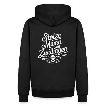 Zwillingsmama Zwillings Mutter Mama von Zwillingen - Männer Premium Bio Hoodie - Schwarz - Hinten - Nico (187cm)