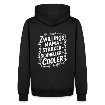 Zwillings Mutter Zwillingsmama Zwillinge Mama - Männer Premium Bio Hoodie - Schwarz - Hinten - Nico (187cm)