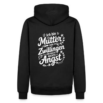 Zwillingsmama Zwillings Mutter Mama von Zwillingen - Männer Premium Bio Hoodie - Schwarz - Hinten - Nico (187cm)