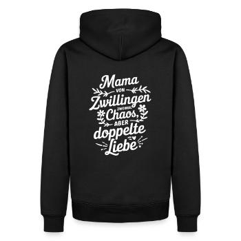Mama von Zwillingen Zwillings Mutter Zwillingsmama - Männer Premium Bio Hoodie - Schwarz - Hinten - Nico (187cm)