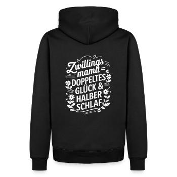 Zwillingsmutter Twin Mom Mama von Zwillingen - Männer Premium Bio Hoodie - Schwarz - Hinten - Nico (187cm)