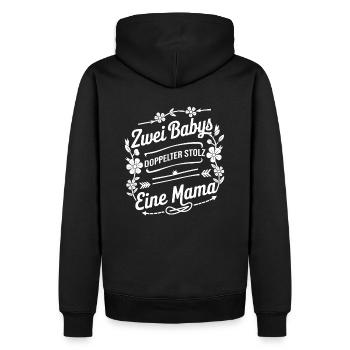 Twin Mom Zwillingsmutter Mama von Zwillingen - Männer Premium Bio Hoodie - Schwarz - Hinten - Nico (187cm)