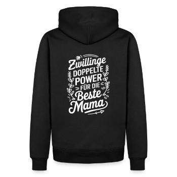 Zwillingsmutter Twin Mom Mama von Zwillingen - Männer Premium Bio Hoodie - Schwarz - Hinten - Nico (187cm)