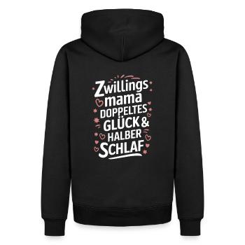 Zwillingsmutter Twin Mom Mama von Zwillingen - Männer Premium Bio Hoodie - Schwarz - Hinten - Nico (187cm)