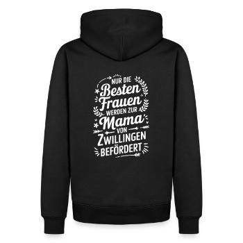 Zwillingsmama Zwillings Mutter, Mama von Zwillinge - Männer Premium Bio Hoodie - Schwarz - Hinten - Nico (187cm)