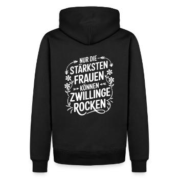 Twin Mom Zwillingsmutter Mama von Zwillingen - Männer Premium Bio Hoodie - Schwarz - Hinten - Nico (187cm)