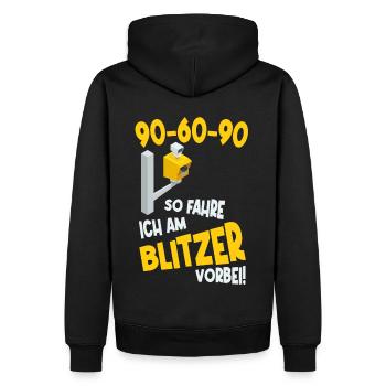 Blitzer Radarkontrolle Knöllchen geblitzt Radar - Männer Premium Bio Hoodie - Schwarz - Hinten - Nico (187cm)