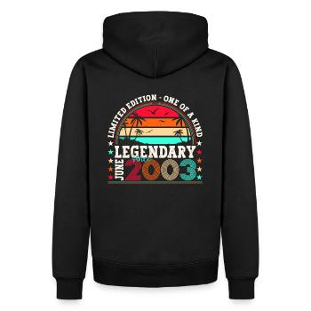 Legende Juni 2003 19. Geburtstag Geschenk Herren - Männer Premium Bio Hoodie - Schwarz - Hinten - Nico (187cm)